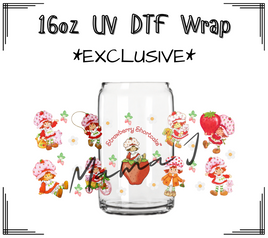 Classic Strawberry Shortcake UV DTF Libby Wrap 16oz