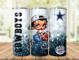 Betty Boop Cowboys Football 20oz Tumbler