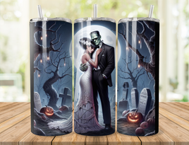 20oz Frankenstein and Bride Sublimation Tumbler Wrap EXCLUSIVE