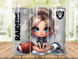 Raiders Football Cutie 20oz Tumbler