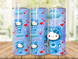 Blue Kitty Bear 20oz Tumbler