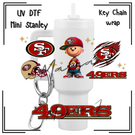 49ers Charlie UV DTF Mini Stanley Key Chain Wrap
