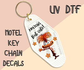 Anxious But Cute UV DTF Motel Key Chain Decal