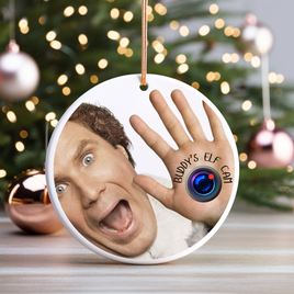 Buddy's Elf Cam  UV DTF Christmas Ornament Decal