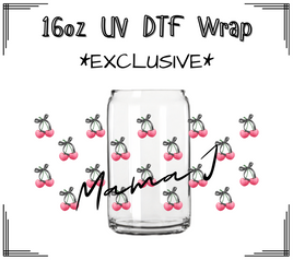 Heart Cherries UV DTF Libby Wrap 16oz