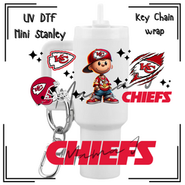Chiefs Charlie UV DTF Mini Stanley Key Chain Wrap