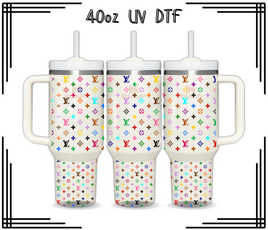 Colorful LV 40oz UV DTF Wrap TOP & BOTTOM