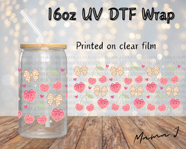 UV DTF Cherries and Bows Concha's Libbey Wrap 16oz