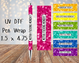 Day's Of The Week Bundle Bubbles UV DTF Pen Wrap