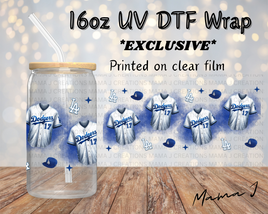 Dodgers Jersey 17 UV DTF Libbey Wrap 16oz