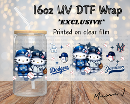 Dodgers VS Yankees World Series UV DTF Libbey Wrap 16oz