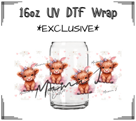Easter Tu Tu Baby Cow UV DTF Libby Wrap 16oz
