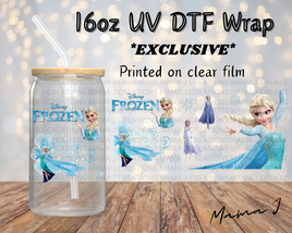 UV DTF Elsa Frozen Libbey Wrap 16oz