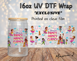 UV DTF Fancy Nancy Clancy Libbey Wrap 16oz