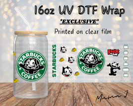 UV DTF Felix The Cat Coffee Libbey Wrap 16oz