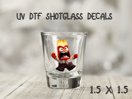 Fireball UV DTF Shot Glass Decal