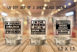 Friends Shot Glass Set Of 3 UV DTF Decals