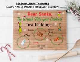 Grinch Stole Your Cookies PERSONALIZE Santa Tray UV DTF Decal Rectangle