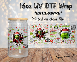 Grinch Butt UV DTF Libby Wrap 16oz