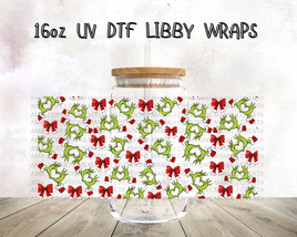 Grinch Heart Hands UV DTF Libby Wrap 16oz