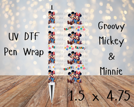 Groovy Mickey & Minnie Mouse UV DTF Pen Wrap