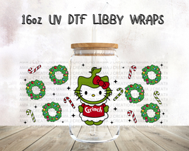 Hello Kitty Grinch UV DTF Libby Wrap 16oz