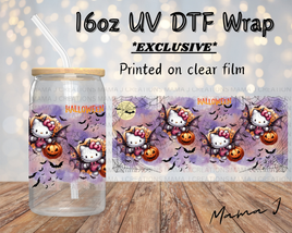 UV DTF Hello Kitty Halloween Bat Libbey Wrap 16oz