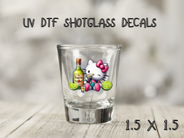 Hello Kitty Tequila UV DTF Shot Glass Decal