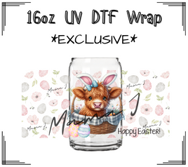 Happy Easter Baby Cow UV DTF Libby Wrap 16oz