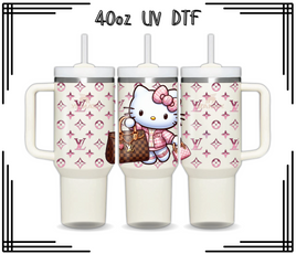 Hello Kitty LV 40oz UV DTF Wrap TOP Only