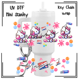 Hello Kitty Bubble Gum UV DTF Mini Stanley Key Chain Wrap