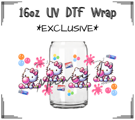 Hello Kitty Bubble Gum UV DTF Libby Wrap 16oz