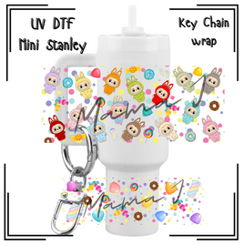 Labubu Candy UV DTF Mini Stanley Key Chain Wrap