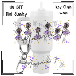 Lil Ballerina UV DTF Mini Stanley Key Chain Wrap