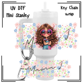 Lil Flower Cutie UV DTF Mini Stanley Key Chain Wrap