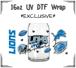 Detroit Lions UV DTF Libby Wrap 16oz