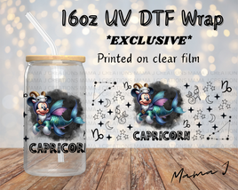 UV DTF Mickey Capricorn Zodiac Sign Libbey Wrap 16oz