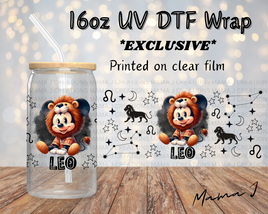 UV DTF Mickey Leo Zodiac Sign Libbey Wrap 16oz