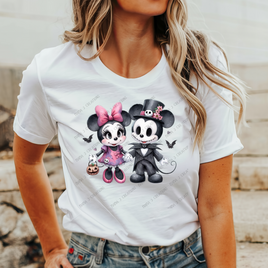 Mickey & Minnie Jack Skellington Watercolor HTV Heat Transfer (Exclusive Design)