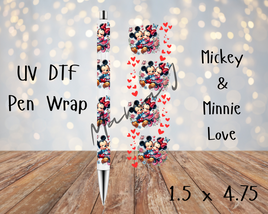 Mickey & Minnie Love UV DTF Pen Wrap