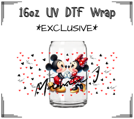 Mickey & Minnie I Love You UV DTF Libby Wrap 16oz