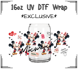 Mickey & Minnie Love UV DTF Libby Wrap 16oz