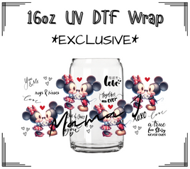 Mickey & Minnie Love Notes UV DTF Libby Wrap 16oz
