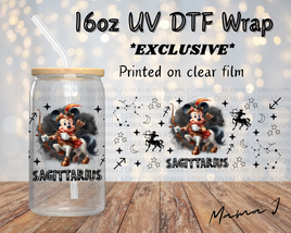 UV DTF Mickey Sagittarius Zodiac Sign Libbey Wrap 16oz