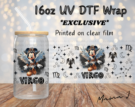 UV DTF Mickey Virgo Zodiac Sign Libbey Wrap 16oz