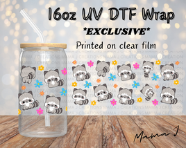 Raccoons UV DTF Libbey Wrap 16oz