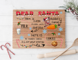 Dear Santa, Santa Tray UV DTF Decal Rectangle