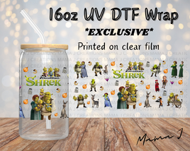 UV DTF Shrek Libbey Wrap 16oz