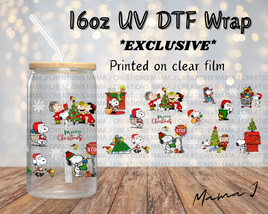 Snoopy Christmas UV DTF Libby Wrap 16oz