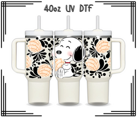 Snoopy Concha 40oz UV DTF Wrap TOP Only